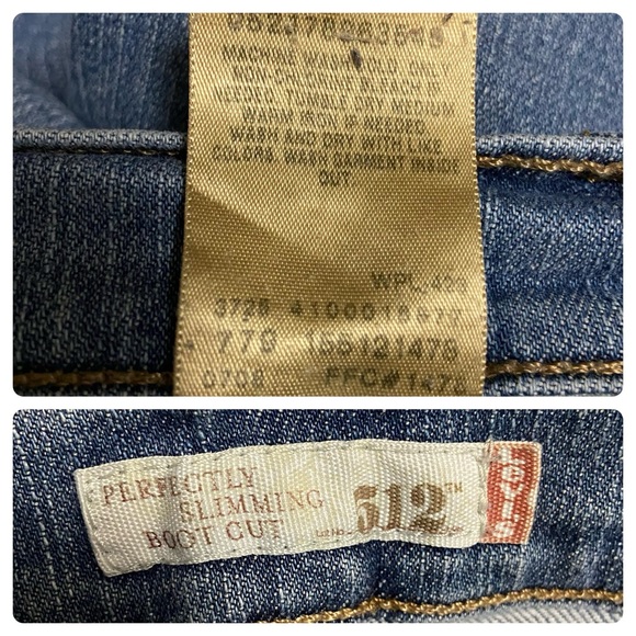 Levi’s 512 Perfectly Slimming Boot Cut Denim Jeans Blue - Picture 5 of 14